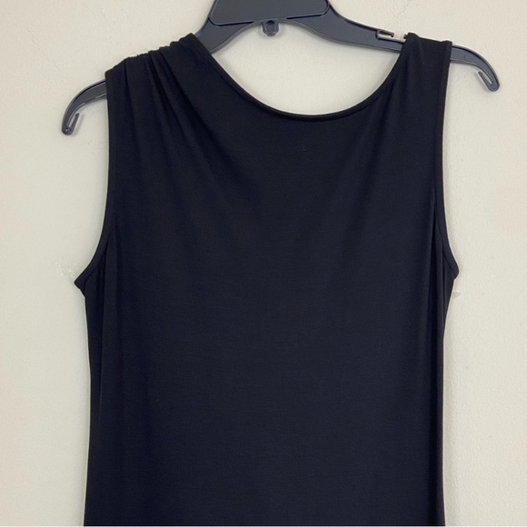 Marcella NYC Laurel Gown Dress Asymmetrical European Stretch Jersey XL Black - Picture 11 of 15